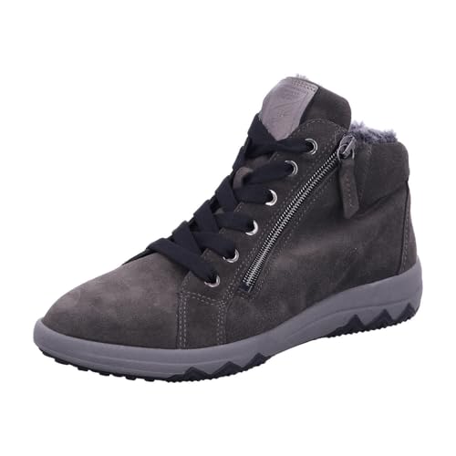 Waldläufer H-Teresa Bootie 961802-195-052 Warmfutter, Order-Velourleder, Carbon-Grau, Weite H Grau Gr. 38 von Waldläufer