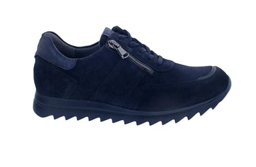 Waldläufer Haiba Sneaker 923023-300-194, Order (Veloursleder)/ Bronx/Gree, Notte (dunkelblau), Weite H Blau Gr. 42 von Waldläufer