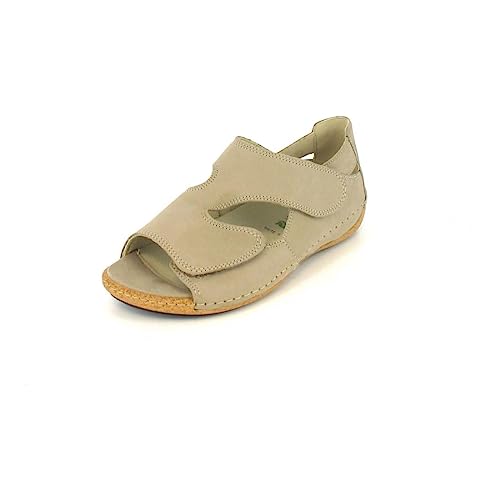 Waldläufer Heliett 342024 191 094 Beige Nubuck Leather Womens Wide Fit Sandals 41 von Waldläufer