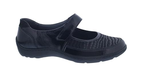 Waldläufer Henni 496H33-325-001, Ortho-Tritt, Taipei (Lackled.) / Stretch-ST./ Denver, Schwarz, Weite H Schwarz Gr. 40 1/2 von Waldläufer