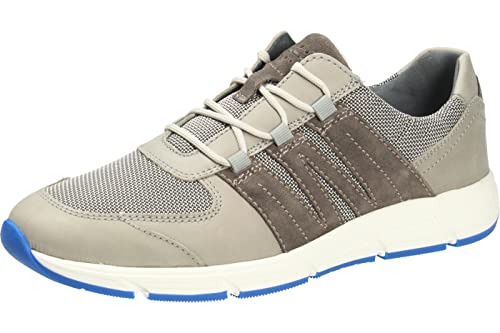 Waldläufer Herren Leder Sneaker hellgrau Silber mous/Blaue Laufsohle 323004-427-068 (eu_Footwear_Size_System, Adult, Men, Numeric, medium, Numeric_45) von Waldläufer