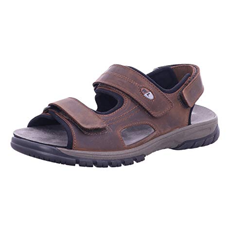 Waldläufer Herren Trekkingsandalen Harald Sandale Leder-/Textilkombination Wandern Bequem Outdoor uni braun bequem trekking wandern sommer von Waldläufer