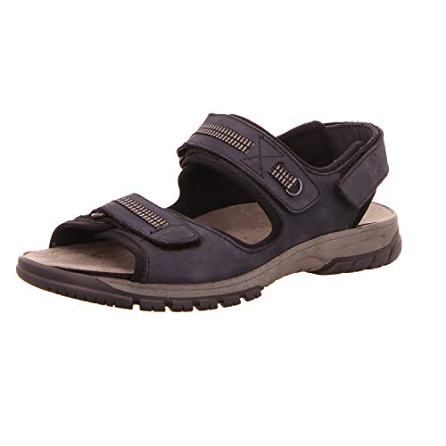 Waldläufer Herren Trekkingsandalen Harald Sandale Veloursleder Wandern Bequem Outdoor uni sandale männer klettriegel klettverschluß von Waldläufer