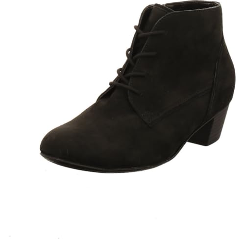 Waldläufer Hilaria Stiefellette, Nubukleder, schwarz, Schnür. u. Reißverschluss, Weite H 358804-162-001 Schwarz Gr. 37 1/2 von Waldläufer
