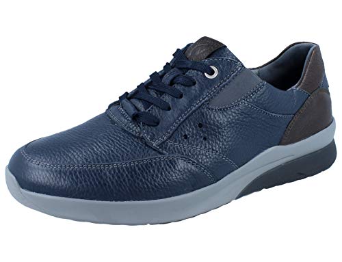 Waldläufer K-Fabian Herren Halbschuhe Sneaker Scnürschuhe blau Notte nuba/Leder von Waldläufer