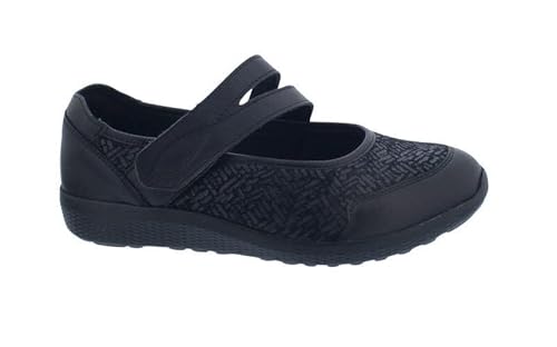 Waldläufer M-Ira Klett-Ballerina, Glattleder/Stretch, schwarz, OrthoTritt, Extraweite M 815M31-300-001 Schwarz Gr. 38 1/2 von Waldläufer