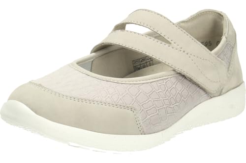 Waldläufer M-Ira Klett-Ballerina, Nubukleder/Stretch, hellgrau, OrthoTritt, Extraweite M 815M31-303-070 Grau Gr. 41 von Waldläufer