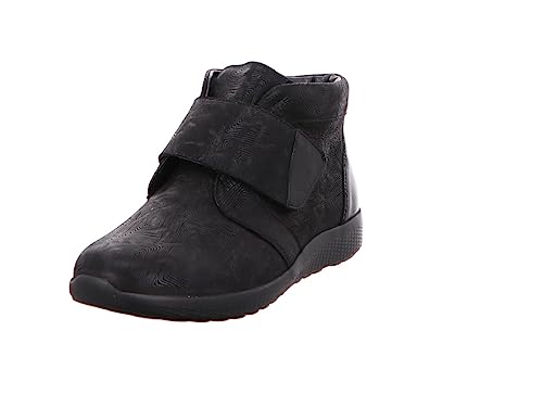Waldläufer M-Ira Klett-Bootie, Nubuk- / Lackleder, schwarz, Wechselfußbett, Weite M 815801-201-001, Größe 42.5 EU von Waldläufer