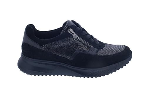 Waldläufer Ortho-Tritt K-Janka Sneaker, Order (Velourleder)/ Posterstretch, schwarz/anthrazit, Weite K 617K01-501-771 Schwarz Gr. 38 1/2 von Waldläufer