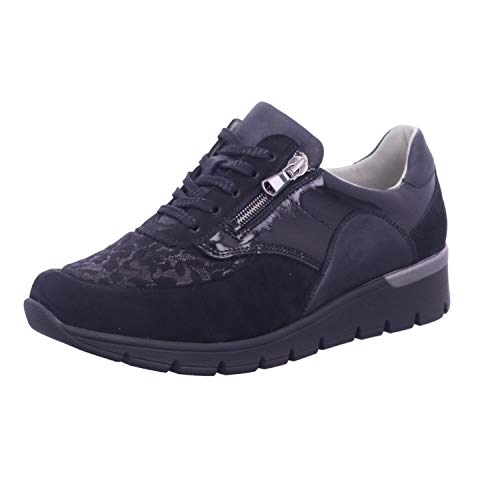 Waldläufer Damen Sneaker Schuhe Ramona Schnürschuh Lederkombination Sport Halbschuhe Uni von Waldläufer