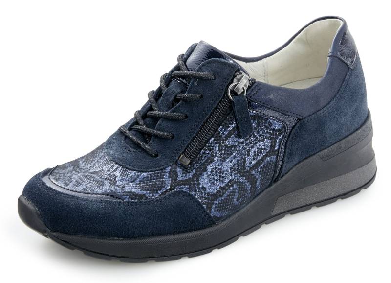 Waldläufer, bequeme Damen-Schnürschuhe, Weite H, mit herausnehmbarem Fußbett, Schuhgröße 4 1/2, Dunkelblau von Waldläufer