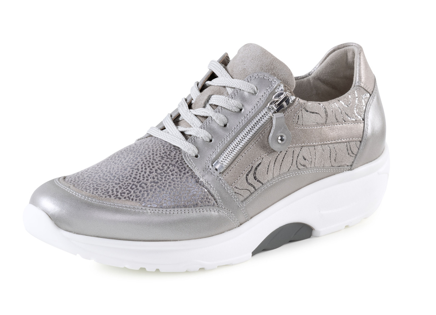 Waldläufer Schnürschuh mit bester Abrollfunktion, Schuhgröße 4, Taupe Metallic von Waldläufer