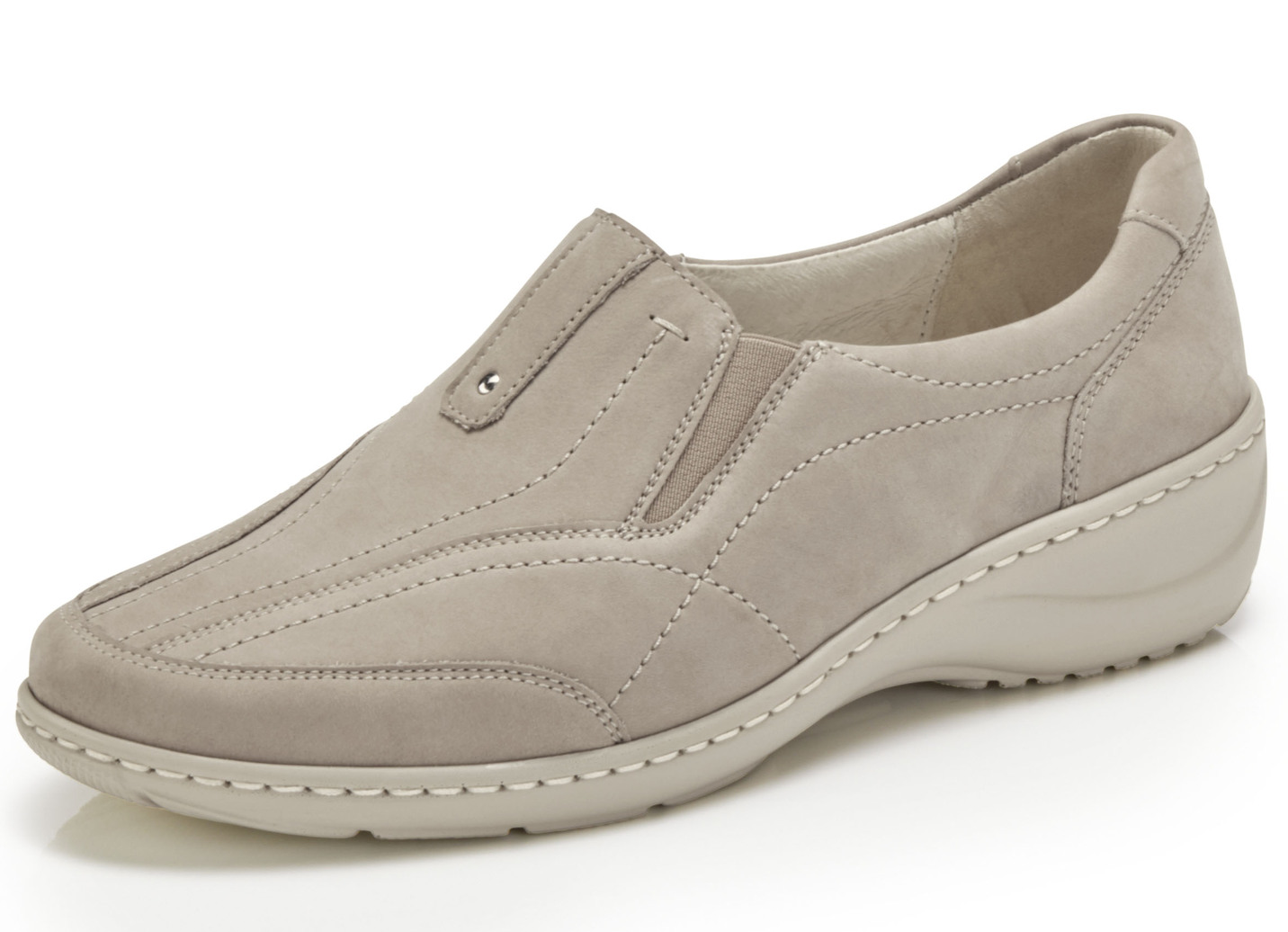 Waldläufer Slipper mit herausnehmbarem Fußbett, Schuhgröße 4, Beige von Waldläufer