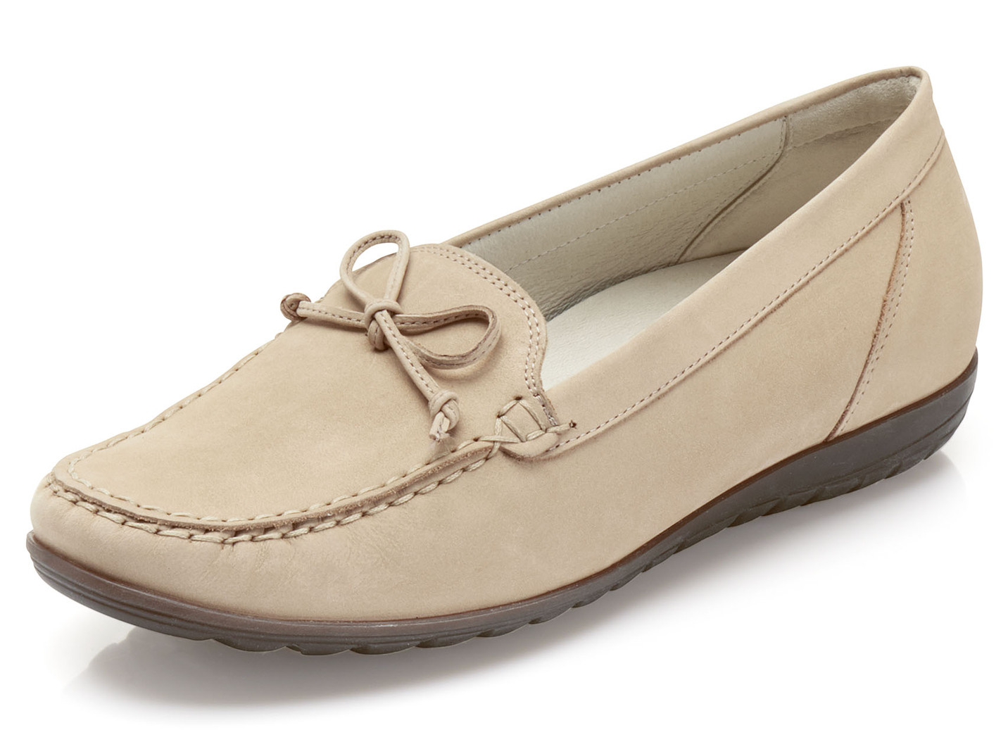 Waldläufer Slipper mit Zierschleife, Schuhgröße 7, Sand von Waldläufer