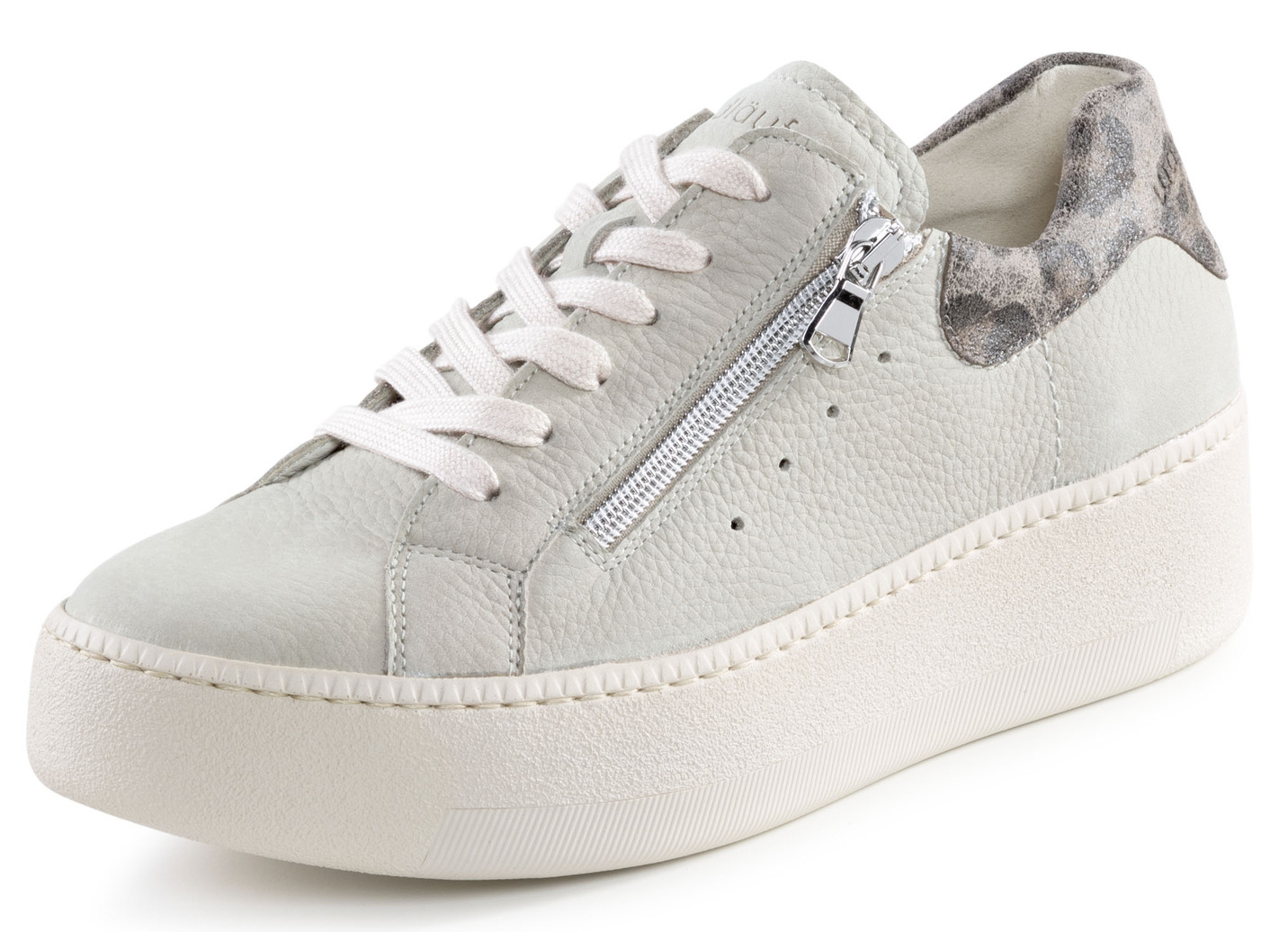 Waldläufer Sneaker in trendiger Leo-Optik, Schuhgröße 4, Beige von Waldläufer