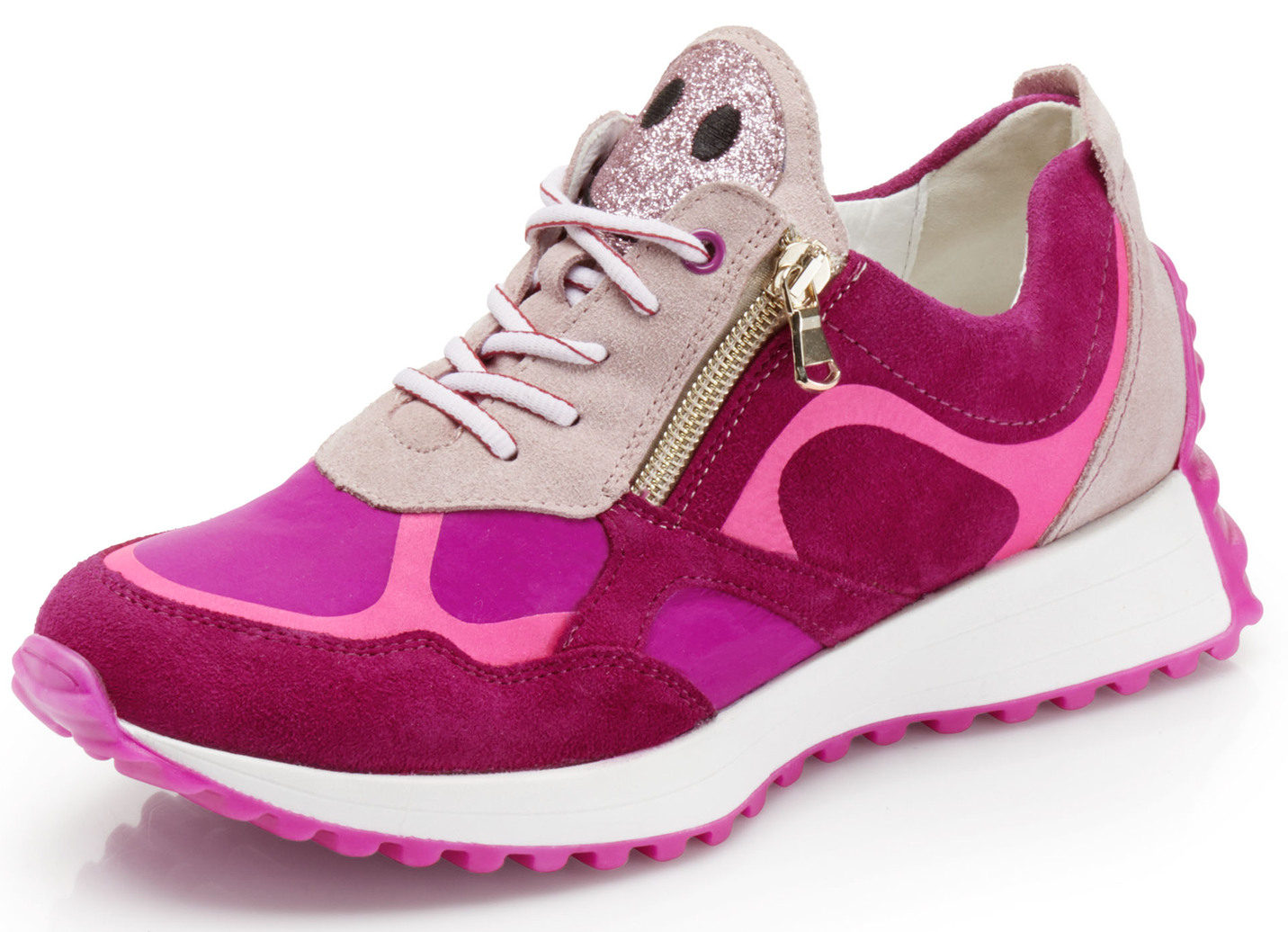 Waldläufer Sneaker mit frecher Glitzer-Applikation, Schuhgröße 4 1/2, Pink von Waldläufer