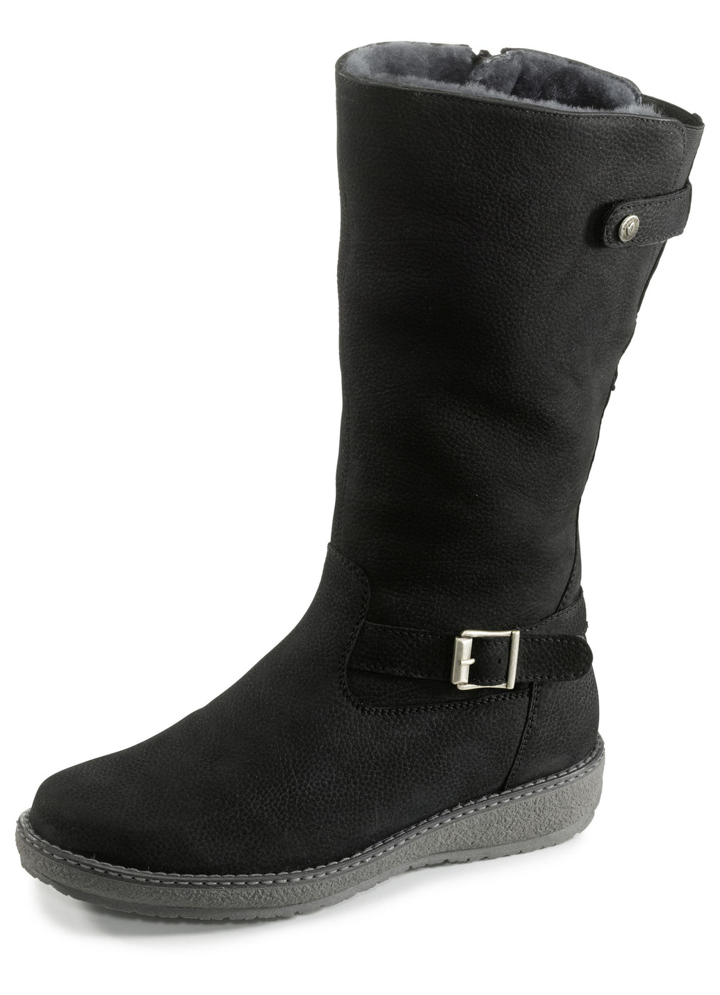 Waldläufer Stiefel mit Zierschnalle, Schuhgröße 4 1/2, Schwarz von Waldläufer