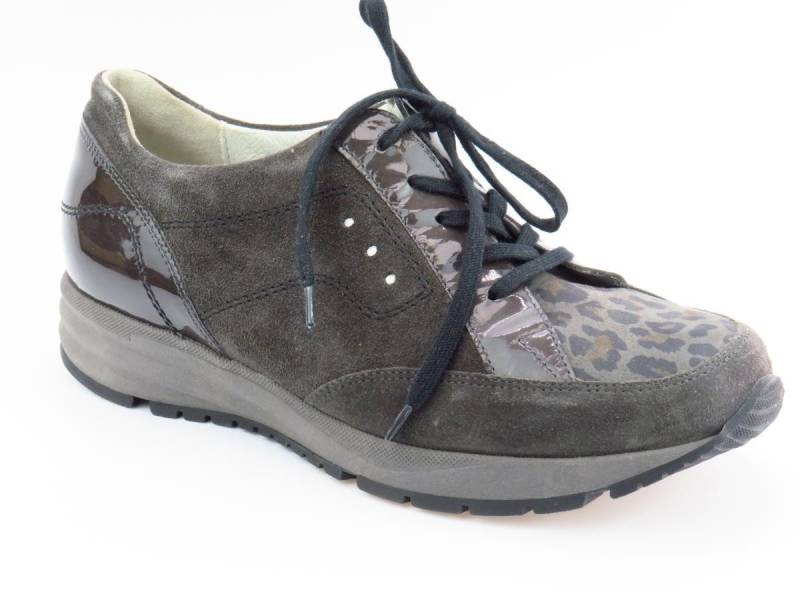 Waldläufer Vel.Leop.asphalt/sil Schnürschuh von Waldläufer