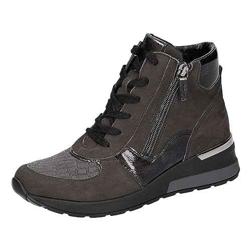 Waldlaufer H-Clara Keilabsatz Sneaker Boots mit weichem Stretch-Top, grau, 6 UK Wide von Waldläufer