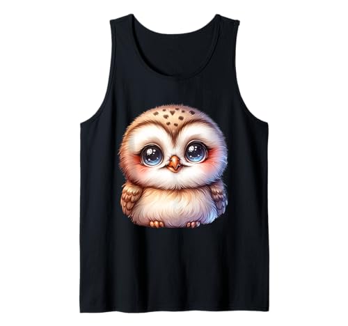 Niedliche Eule mit großen Augen für Kinder Tank Top Niedliche Eule mit großen Augen für Kinder Tank Top von Waldtiere Kinder Tiermotive Eulenliebhaber