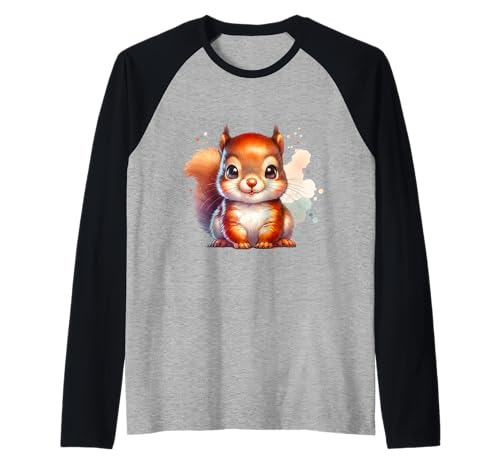 Lustiges Eichhörnchen Kinder Tiermotiv Raglan Lustiges Eichhörnchen Kinder Tiermotiv Raglan von Waldtiere Naturfreunde Geschenkideen Kinder