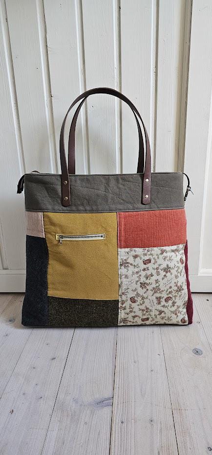 Einkaufstasche, Herbst, Shopper, Aus Recyceltem Stoffen, Mit Zipper, Schultertasche, Upcycling, Sofort Versandbereit, Unikat von WaldundWiesenkinder