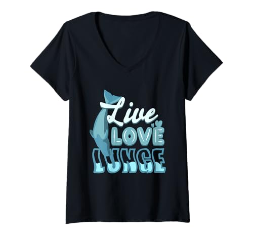 Damen Walbeobachtung Whale Watching Live Love Lunge T-Shirt mit V-Ausschnitt Damen Walbeobachtung Whale Watching Live Love Lunge T-Shirt mit V-Ausschnitt von Wale Walfisch Walbeobachtung Walbeobachter