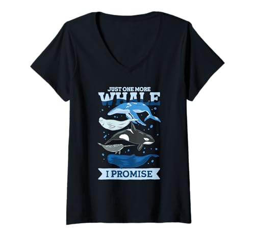 Damen Walbeobachtung Whale Watching T-Shirt mit V-Ausschnitt von Wale Walfisch Walbeobachtung Walbeobachter