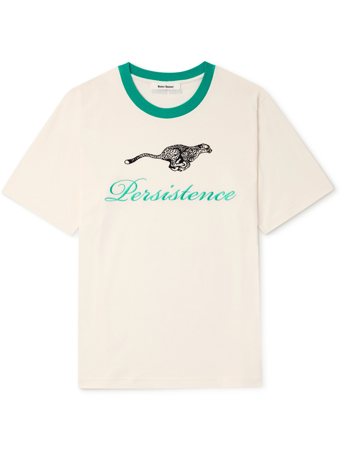 Wales Bonner - Resilience Embroidered Flocked Organic Cotton-Jersey T-Shirt - Men - Neutrals - S von Wales Bonner