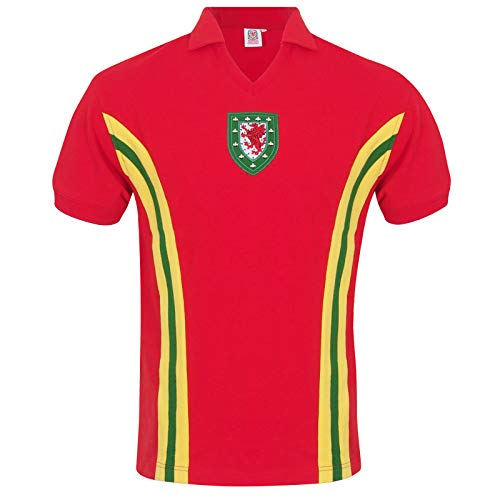 Wales FAW - Herren Trikot im Retro-Design von 1976/1984 - Offizielles Merchandise - Geschenk für Fußballfans - Rot - 1976 Nr. 10 - XL von Wales F.A.