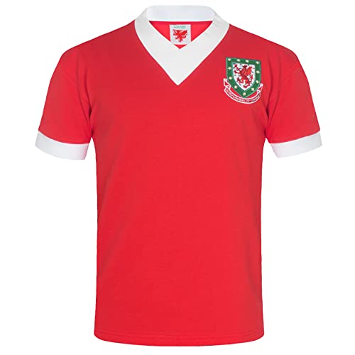 Wales FAW - Herren Trikot im Retro-Design von 1976/84 - Offizielles Merchandise - Rot - 1958 Nr. 9 - M von Wales F.A.