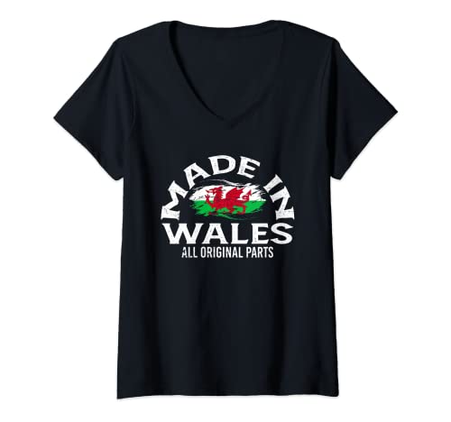 Damen Wales For Women Walisische Flagge für Herren Wales T-Shirt mit V-Ausschnitt von Wales flag for Men and Women