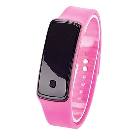 Walfront Mädchen Sport Digital Armbanduhr Silikonband LED Elektronische Armbanduhr 13 Farben (Rosa) von Walfront