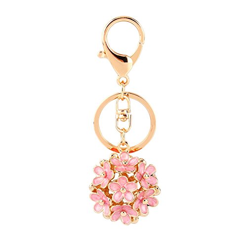 Walfront Schlüsselanhänger, Süße Blume Schlüsselbund Kristall Charm Anhänger Tasche Geldbörse Auto Keychain Cute für Mädchen von Walfront