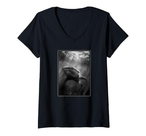 Damen Whale Shark Walhaie Walhai T-Shirt mit V-Ausschnitt Damen Whale Shark Walhaie Walhai T-Shirt mit V-Ausschnitt von Walhaie Walhai Geschenk Shop