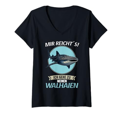 Damen Walhaie Walhai T-Shirt mit V-Ausschnitt Damen Walhaie Walhai T-Shirt mit V-Ausschnitt von Walhaie Walhai Tier Shop