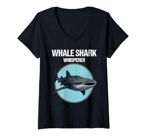 Damen Walhaie Walhai T-Shirt mit V-Ausschnitt Damen Walhaie Walhai T-Shirt mit V-Ausschnitt von Walhaie Walhai Tier Shop