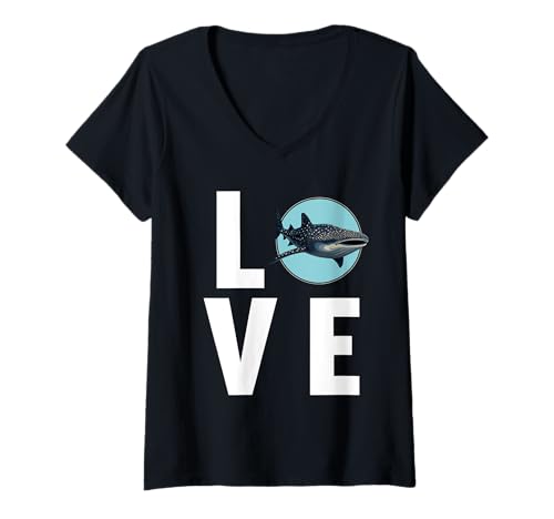 Damen Walhaie Walhai T-Shirt mit V-Ausschnitt Damen Walhaie Walhai T-Shirt mit V-Ausschnitt von Walhaie Walhai Tier Shop