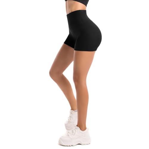 Walifrey High Waist Black Shorts for Women，Gym Shorts for Women Running Cycling Workout SM von Walifrey