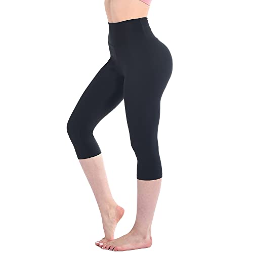 Walifrey Leggings Damen High Waist, 3/4 Leggings Blickdicht Schwarze für Sport Gym Yoga LXL von Walifrey