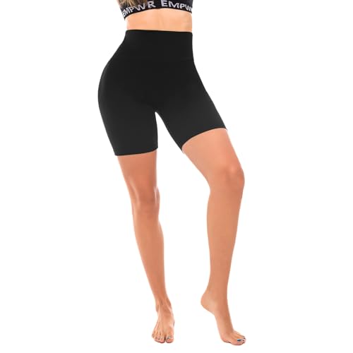 Walifrey Womens Gym Shorts, hohe Taille Shorts für Frauen Radfahren Laufen Schwarz SM von Walifrey