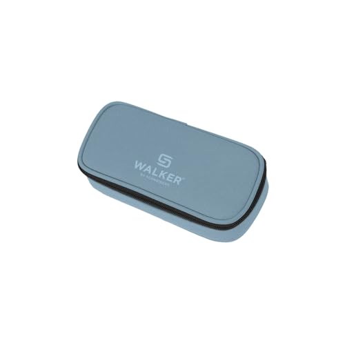 Walker 49164-330 - Lifestyle Pencil Box Ice Blue, Federmappe mit geräumigem Hauptfach und doppelseitiger Trennwand mit 20 Stiftfächern, Wasser- und schmutzabweisend, 21 x 10 x 6 cm von Walker