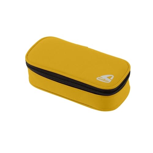 Walker 49364-020 - Lifestyle Pencil Box Yellow, Federmappe mit geräumigem Hauptfach und doppelseitiger Trennwand mit 20 Stiftfächern, wasser- und schmutzabweisend, 21 x 10 x 6 cm von Walker