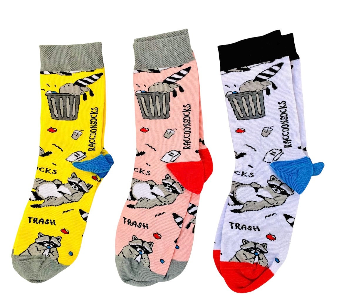 Herren Damen Waschbär Socken/Baumwollmischung Lustige Trendige Tiere Design Beste Geschenk Größe 4-9 Uk Und 9-12 | Eu 36-45 von WalkerSocksUK