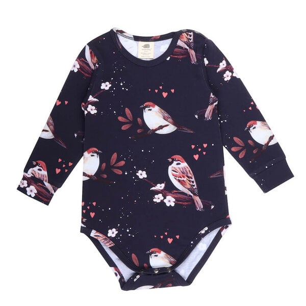 Baby Body Langarm *Little Sparrows* Gots Bio | Walkiddy von Walkiddy