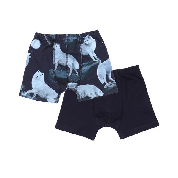 Kinder Boxershorts GOTS zertifiziert, Bio-Baumwolle, dunkelblau, 2er-Set, weich, bequemer Bund – Walkiddy von Walkiddy