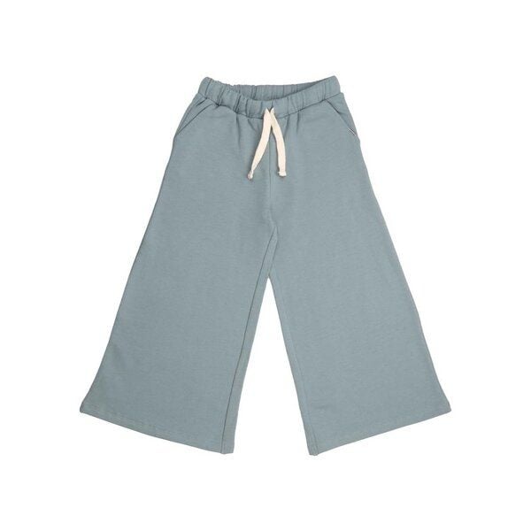 Kinder Culotte Hose GOTS-zertifiziert aus Bio-Baumwolle, hellgrün, weites Bein mit elastischem Bund & Kordelzug – Walkiddy Wide Leg Pants von Walkiddy