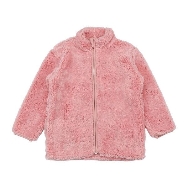 Kinder Fleecejacke GOTS-zertifiziert aus Bio-Baumwolle, rosa Teddyfleece, Reißverschluss & Stehkragen – Walkiddy von Walkiddy
