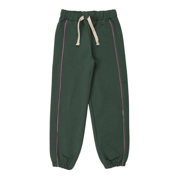 Kinder Jogger GOTS zertifiziert, Bio-Baumwolle, dunkelgrün, „Snowdrops“, weich, elastischer Bund – Walkiddy von Walkiddy