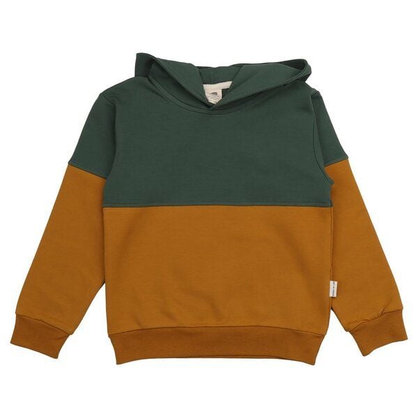 Kinder Kapuzenpullover GOTS-zertifiziert aus Bio-Baumwolle grün-braun „Crazy Machines“ – Walkiddy von Walkiddy